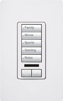 RRD-W5BRLIR-IV RadioRA 2 seeTouch Wall Keypad, 5-button with Raise/Lower and IR Receiver, Ivory