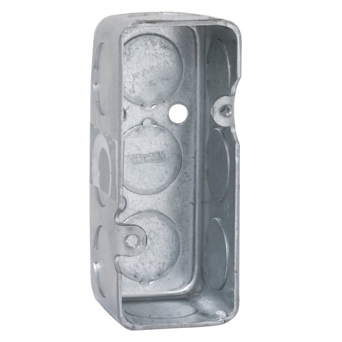 640 Industrial Handy Box, Steel, 7.3 cu-in, 2 Outlets, 6 Knockouts