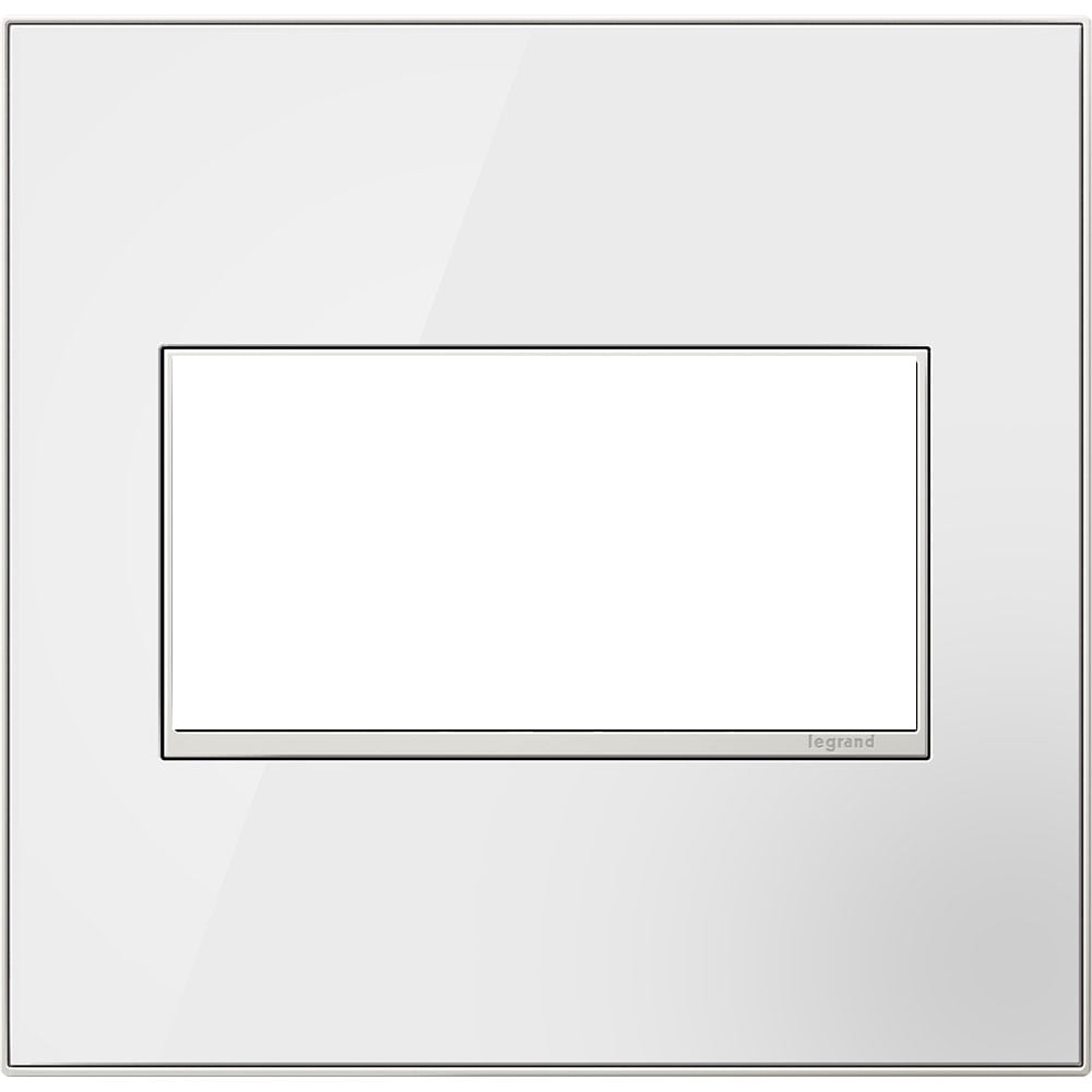 AWM2GMWW4 Adorne Designer Wall Plate, 2 Gangs, 5.29 in W x 5.13 in H, Plastic, White