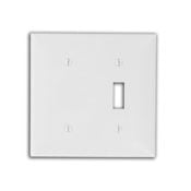 80706-T Decora Blank Standard Size Combination Wall Plate, 2 Gangs, 4.56 in W x 4.5 in H, Thermoplastic, Light Almond