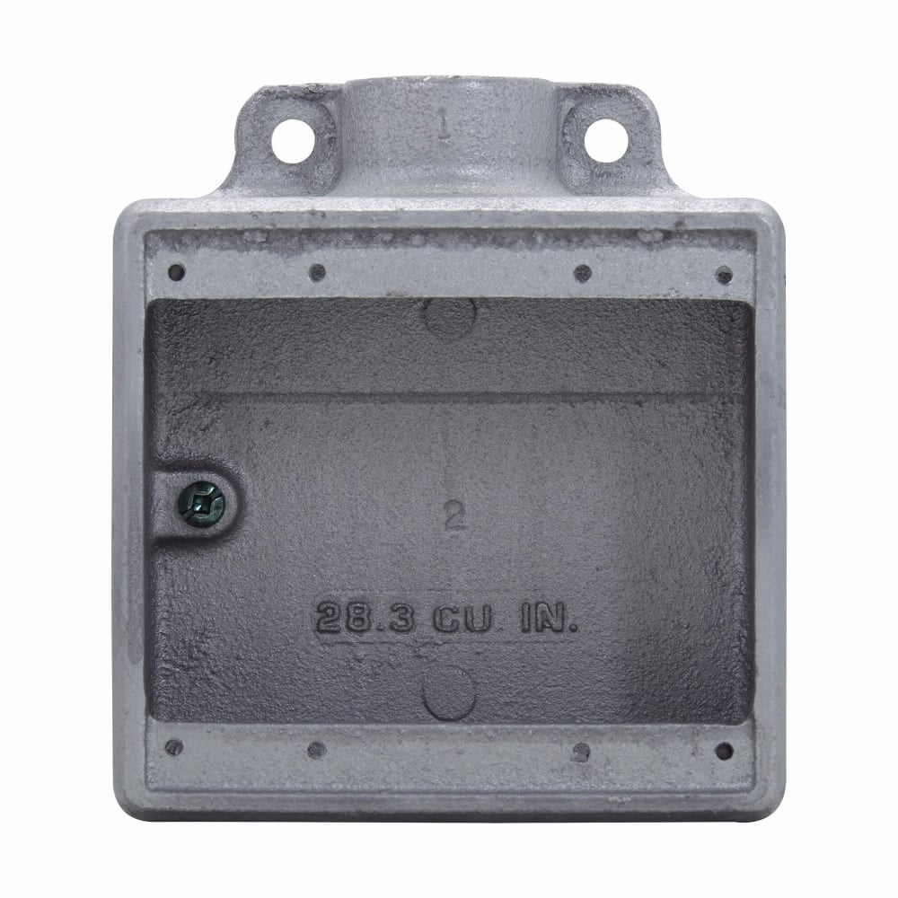 FS12 Condulet 1-Entry Shallow Device Box, 1/2 in Trade, 2 Gangs, Feraloy Iron Alloy, Aluminum Acrylic Painted/Electro-Galvanized