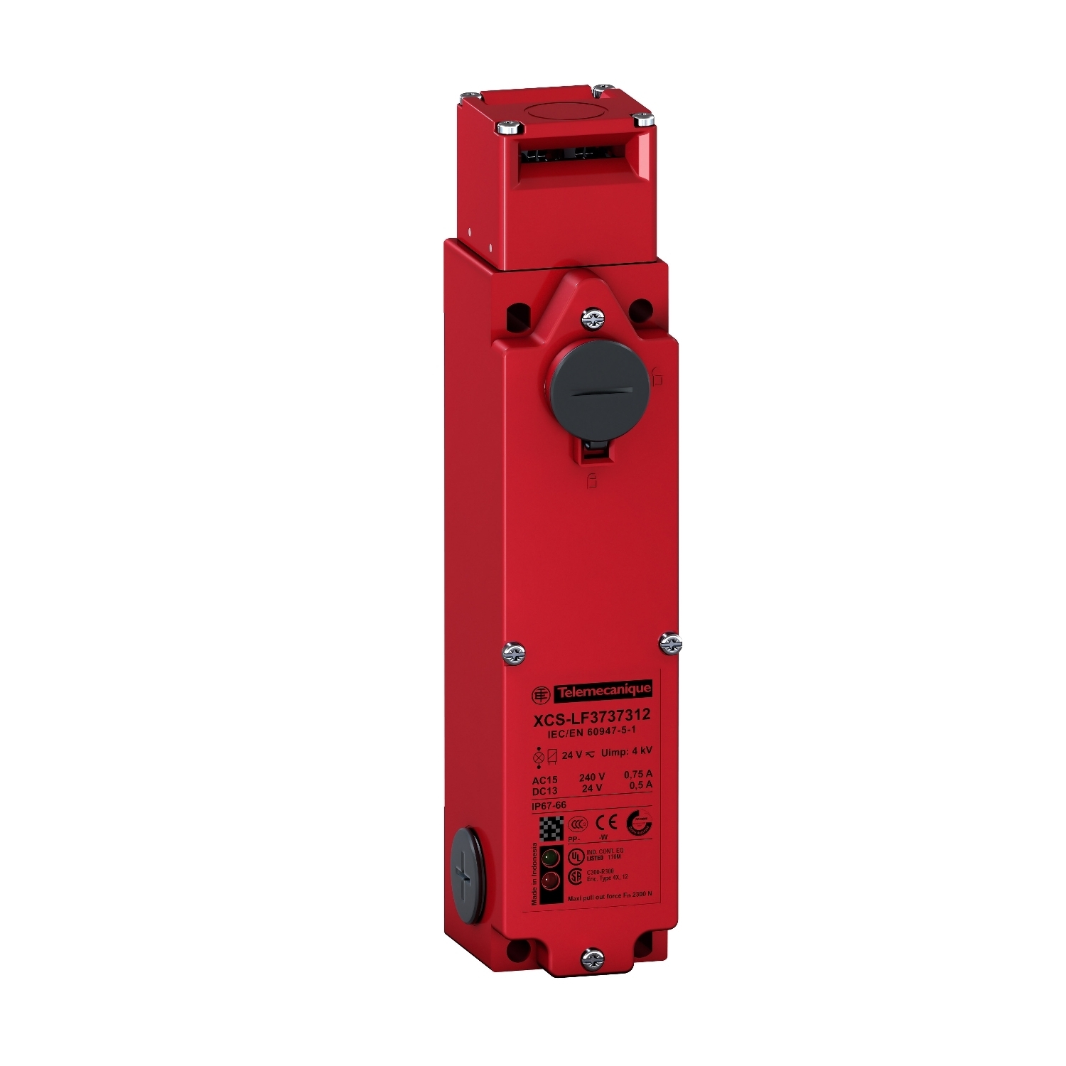 XCSLF3737512 Preventa Turret Head Safety Interlock Switch, 24 V AC/DC, 4 A, 50/60 Hz, 16 W Power Rating, 3 Poles