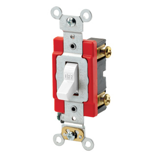 1221-7LW Illuminated-OFF Self-Grounding AC Quiet Toggle Switch, 277 VAC, 20 A, 1 hp Power Rating