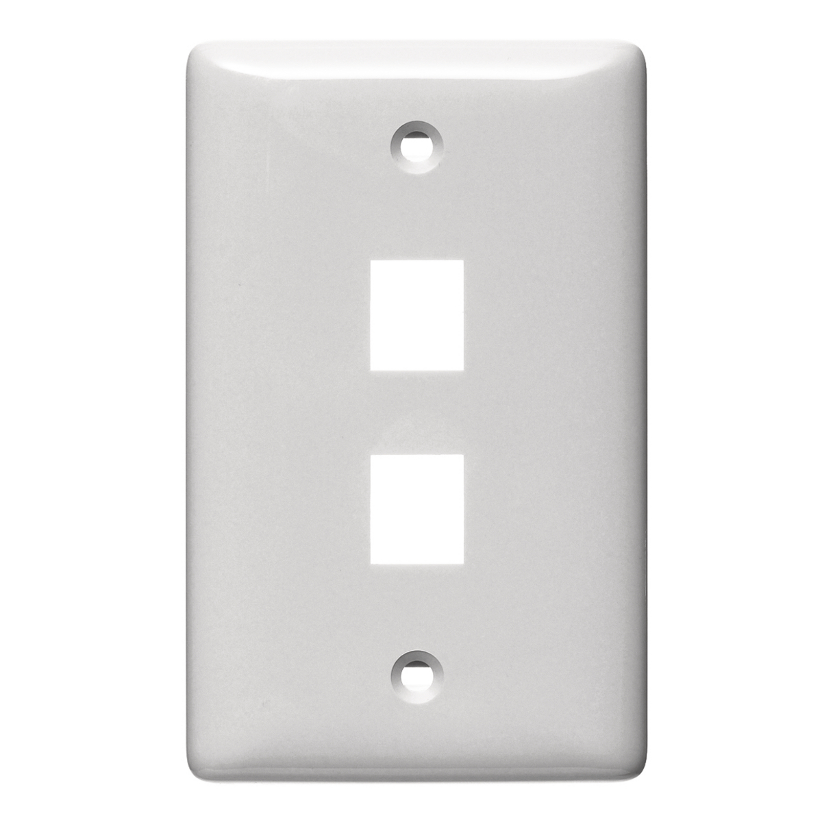 NSP12W Rear Load Standard Molded Keystone Faceplate, 1 Gangs, 2 Ports, Audio/Video/Voice/Data/Multimedia Module, Fastened Mount, High-Impact Thermoplastic
