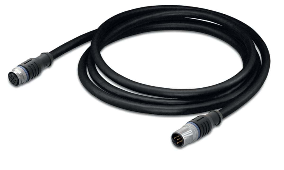756-5401/040-020 Straight Sensor and Actuator Cable, 250 V AC/DC, M12 End Connection, 2 m L, Polyurethane