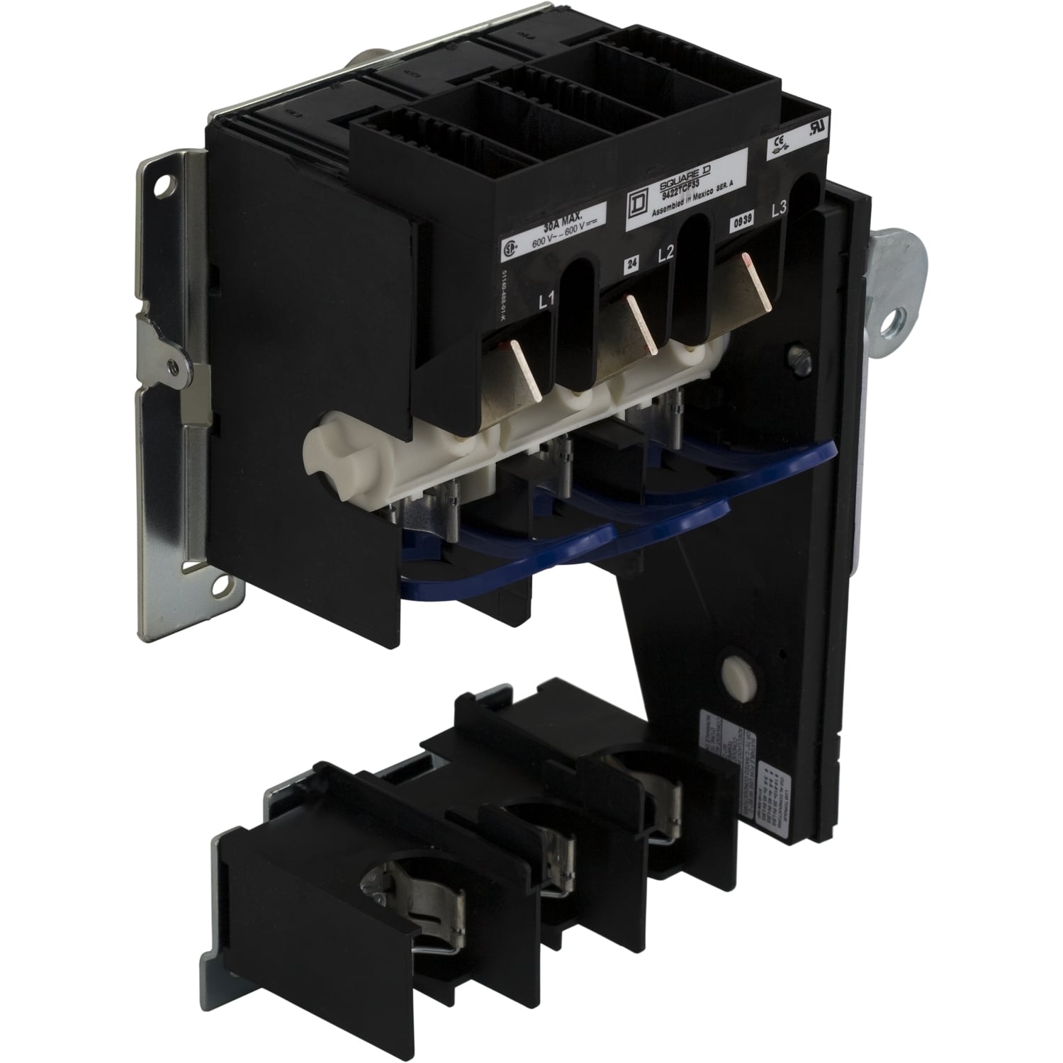 9422FTCF30 Fusible Fixed Depth Disconnect Switch With Fuse Clip, 250 V AC, 30 A, 7-1/2 hp