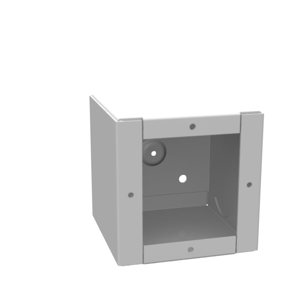 4x4x4 Screw Cover Type 1 UL Listed Steel No Knockouts ANSI 61 Gray Cover with Teardrop Slots Mounting Holes in Back