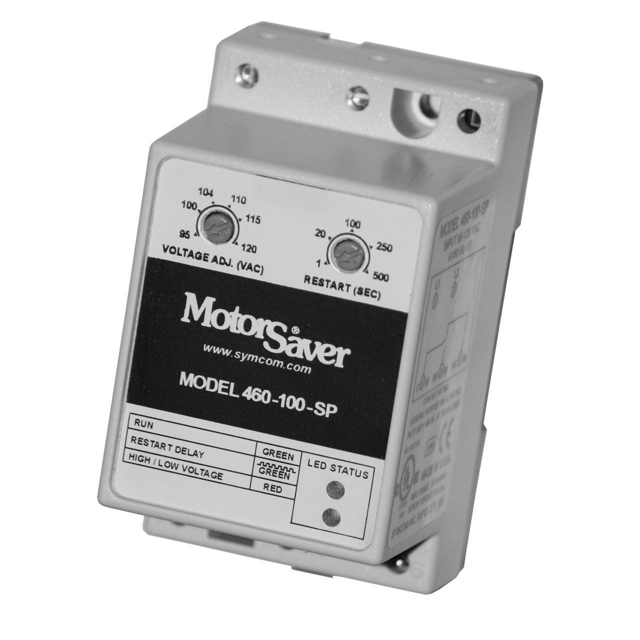 460-200-SP MotorSaver 1-Phase Voltage Monitoring Relay, 190 to 240 V AC, 1 Form C SPDT Contact