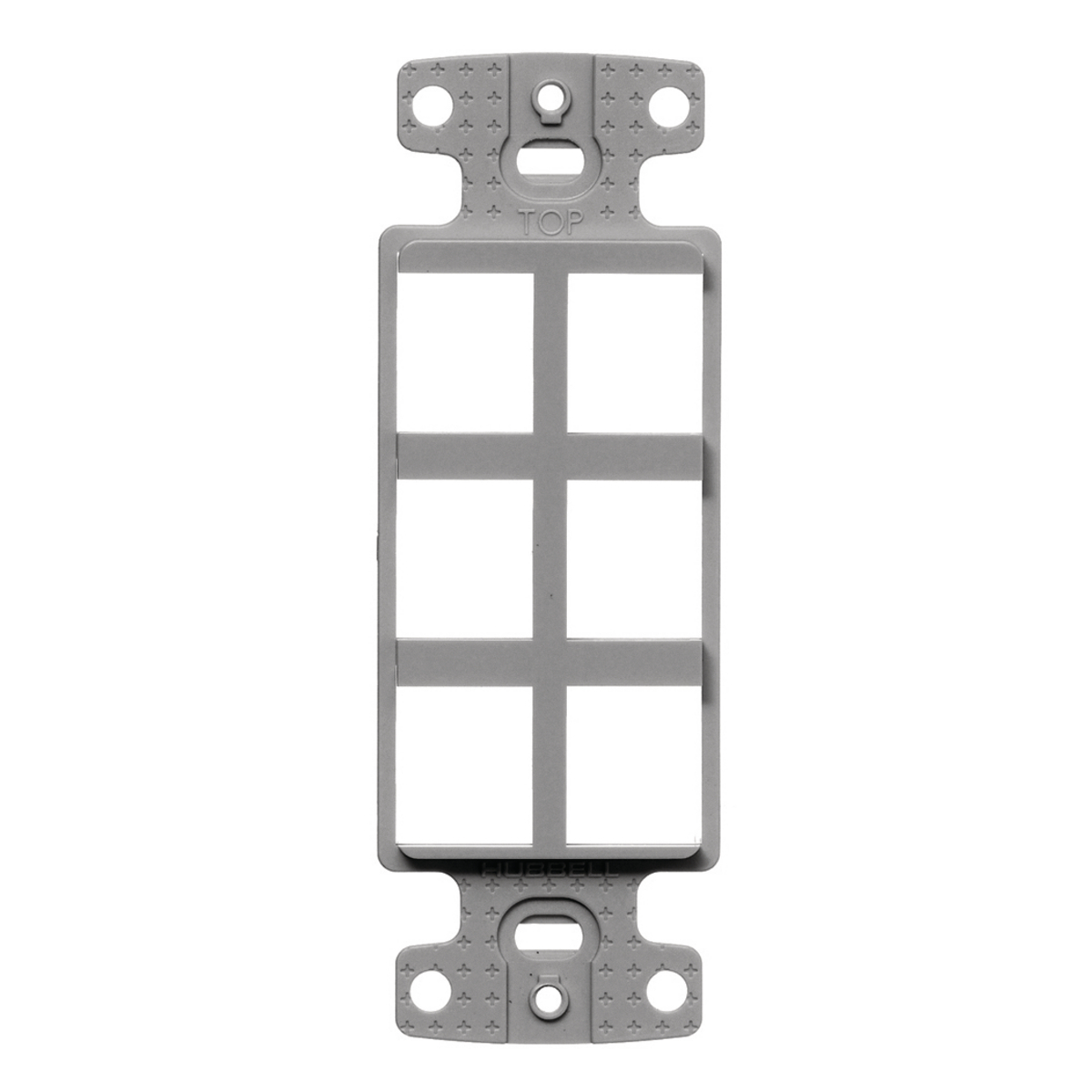 NS616GY Standard Unloaded Decorator Frame, 1 Gangs, 6 Ports, ABS, Gray