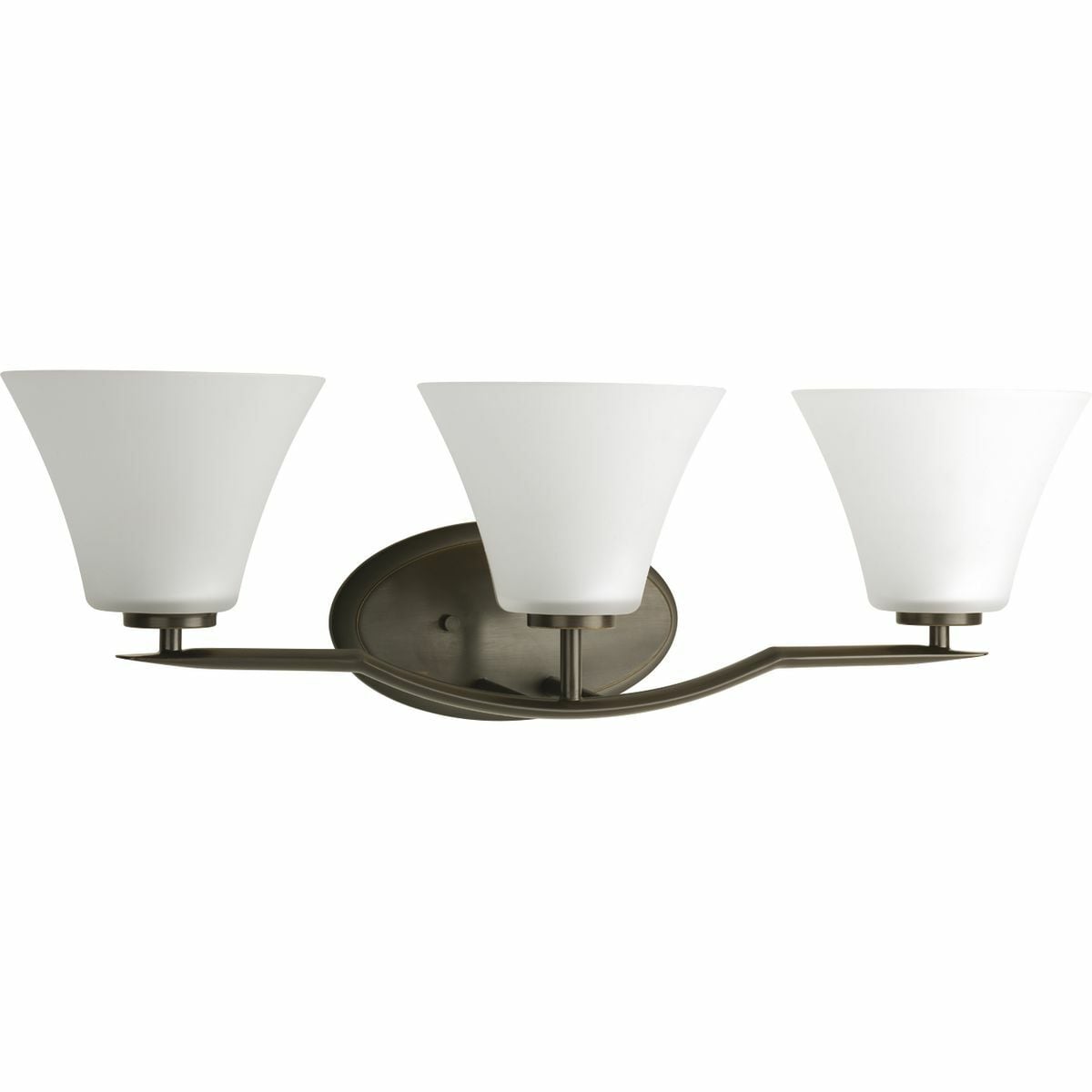 P2006-20W Bravo Transitional/Modern Bath and Vanity Fixture, (3) A19 Lamp, 120 V AC, Antique Bronze/Painted Housing