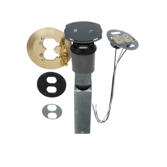FPT449 Steel City Flush Service Poke-Through Base Unit With Cover, 3 in Hole, 7 in Dia Cover, 27 cu-in, Steel/Phenolic