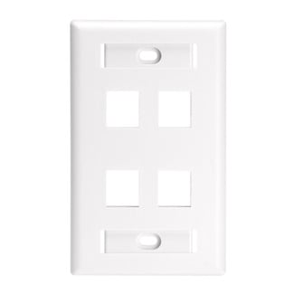 42080-4WL QuickPort Special Wallplate With ID Window, Extended Port Spacing, 1 Gang, 2-3/4 in W, ABS, Surface Mount