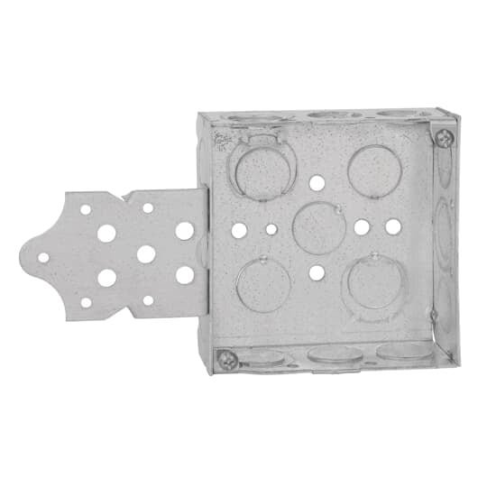 52151B1234 Steel City Outlet Box, Steel, 21 cu-in Capacity, (1) Outlets, (15) Knockouts, 4 in H x 4 in W x 1-1/2 in D
