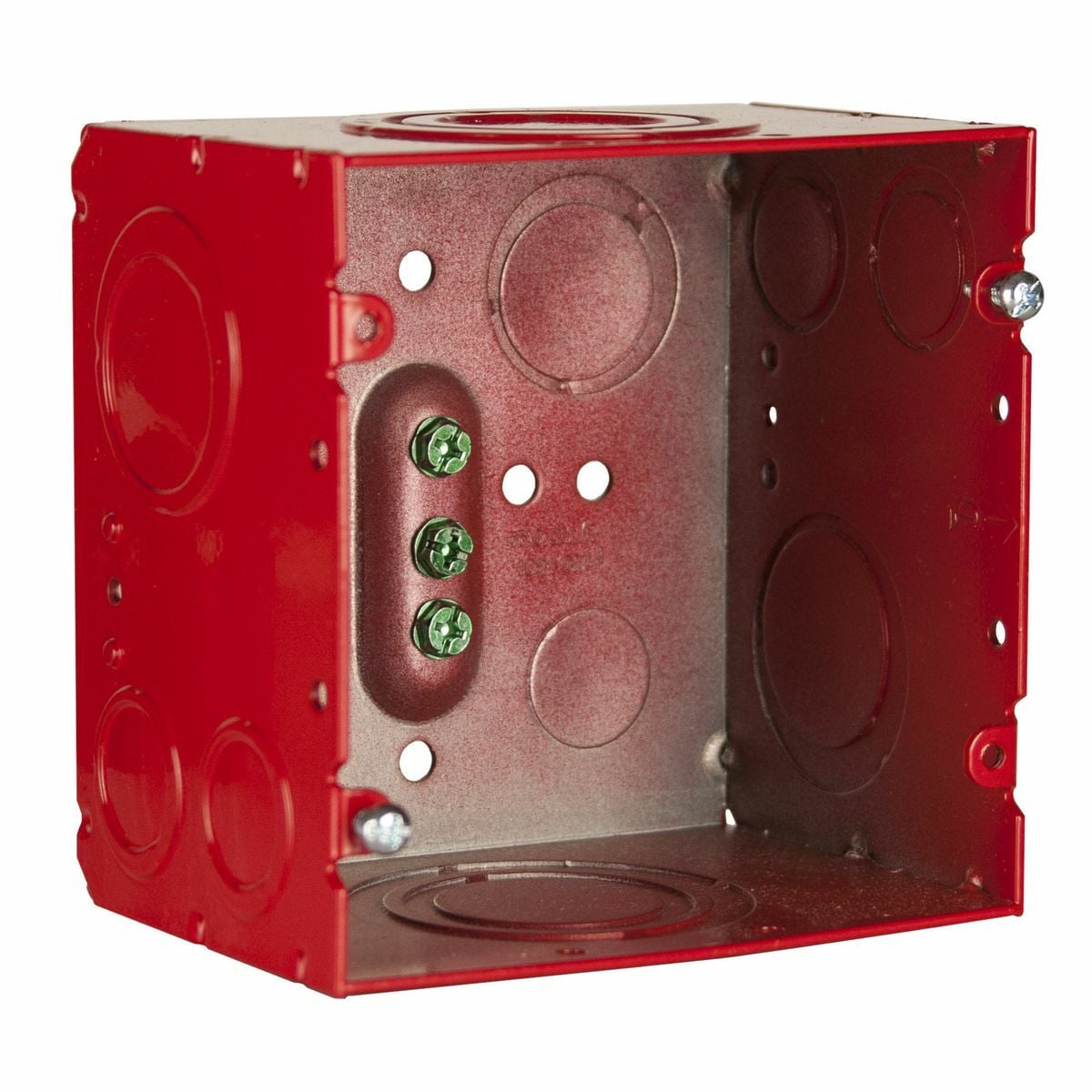 911-15 Square Box, Steel, 66.7 cu-in Capacity, (10) Knockouts, 4-11/16 in H x 4-11/16 in W x 3-1/4 in D