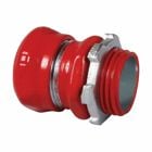 Eaton Crouse-Hinds series EMT compression connector, Red, EMT, Straight, Non-insulated, Steel, Threadless, 1-1/4"