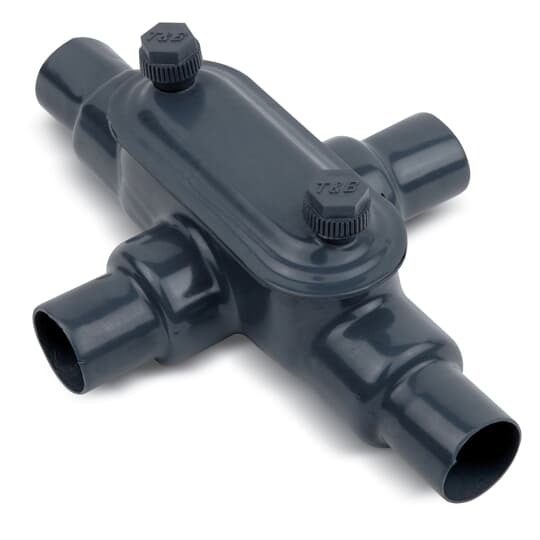 X38-4X-G Ocal-Blue Type X Conduit Body, 1 in Hub, Form 8 Form, 15 cu-in Capacity, Iron, PVC Coated