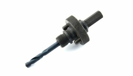36-574 Quick-Change Hole Saw Arbor, 3/8 in Arbor, 3/8 in Hex Shank, Steel