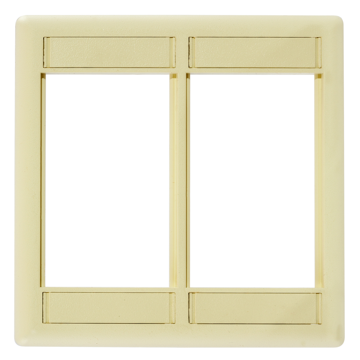 IMF2EI Modular Plate Frame, 2 Gangs, 12 Ports, High-Impact Thermoplastic, Ivory, For Use With iSTATION 6-Unit Module