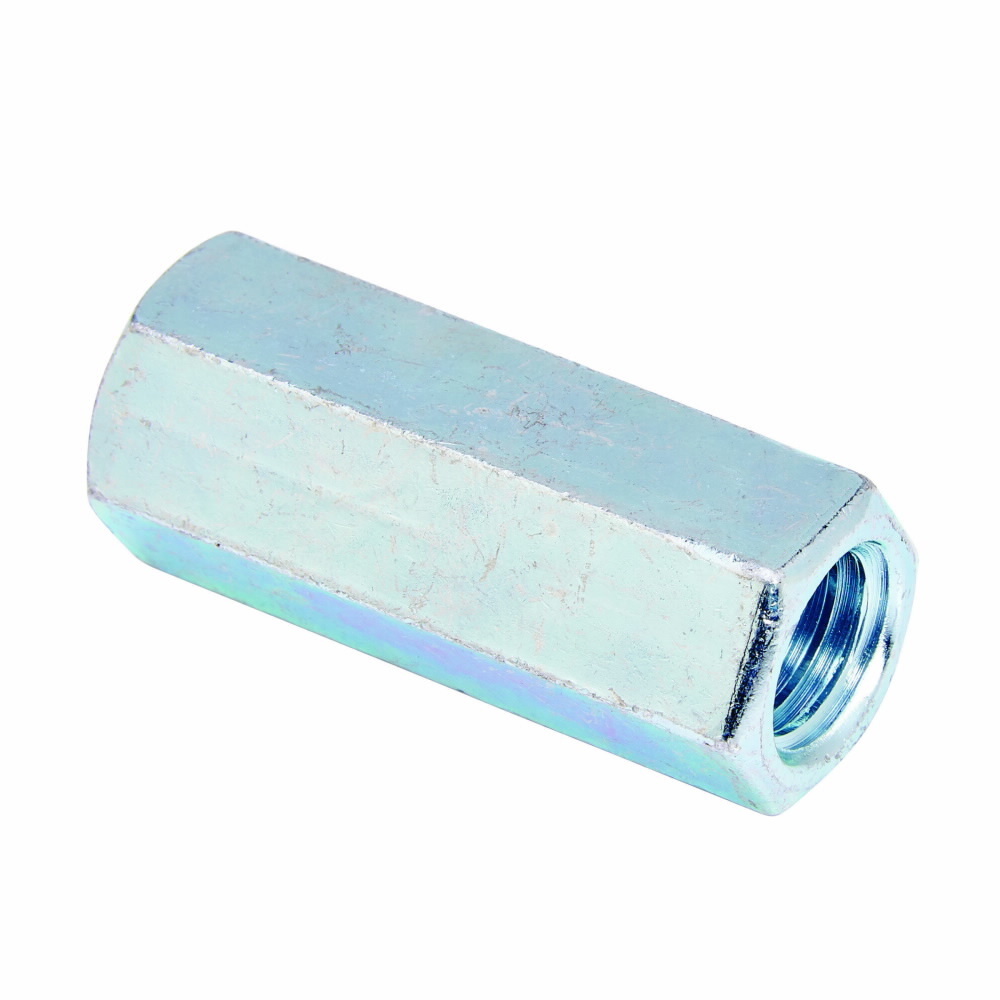 B655-5/8ZN Threaded Rod Coupling, 5/8-11, Steel, Zinc Plated