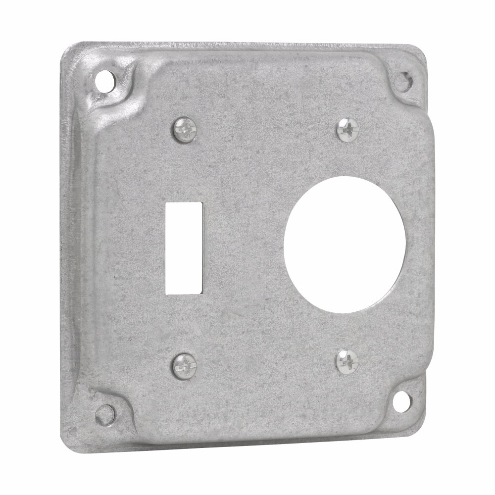 TP504 Thepitt Cover, 1-13/32 in Dia, 4 in L x 4 in W, Raised Surface Cover, Steel