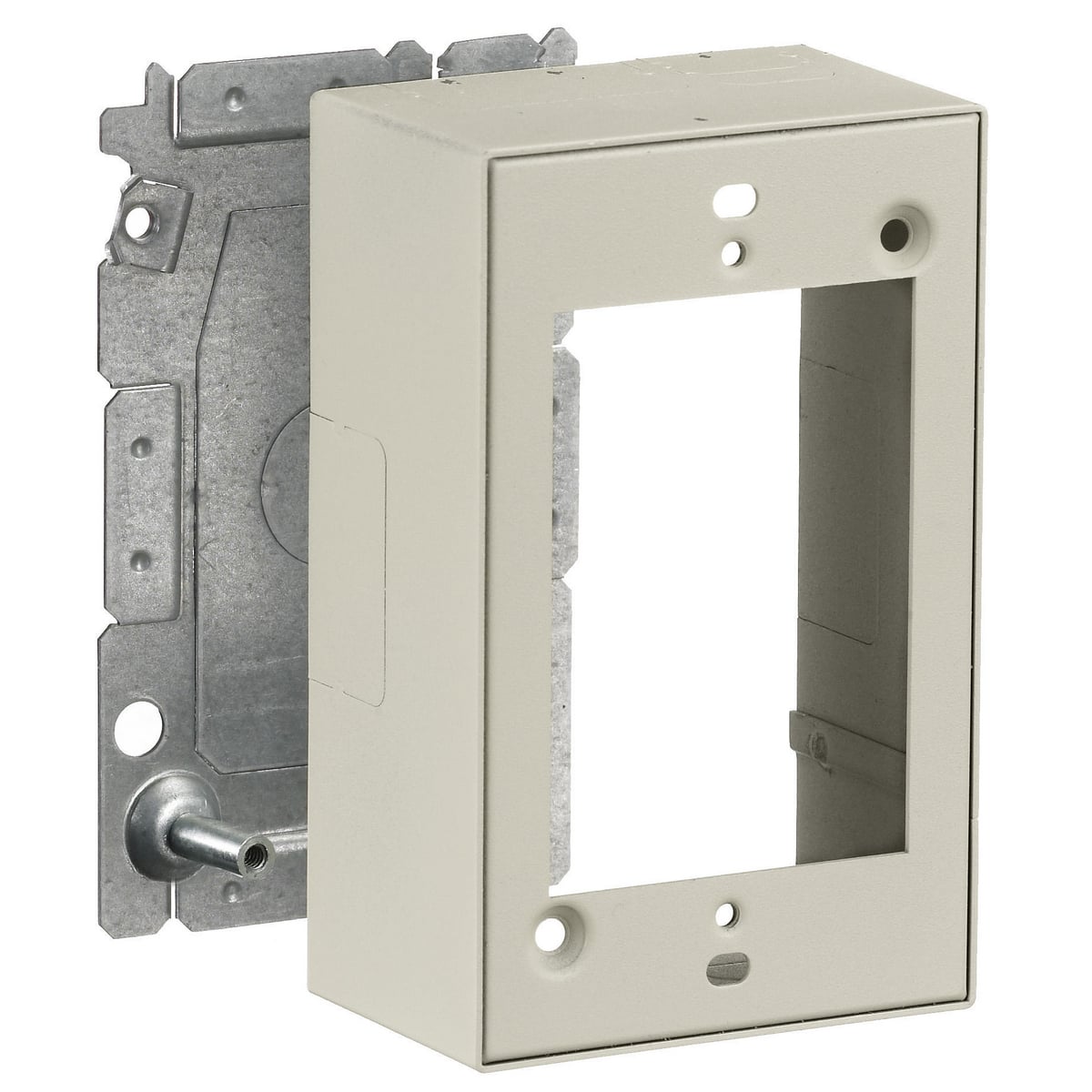 HBL2048IV 1-Gang Standard Device Box, 4-1/2 in L x 2.7 in W x 1.4 in H, Rolled Steel, Ivory