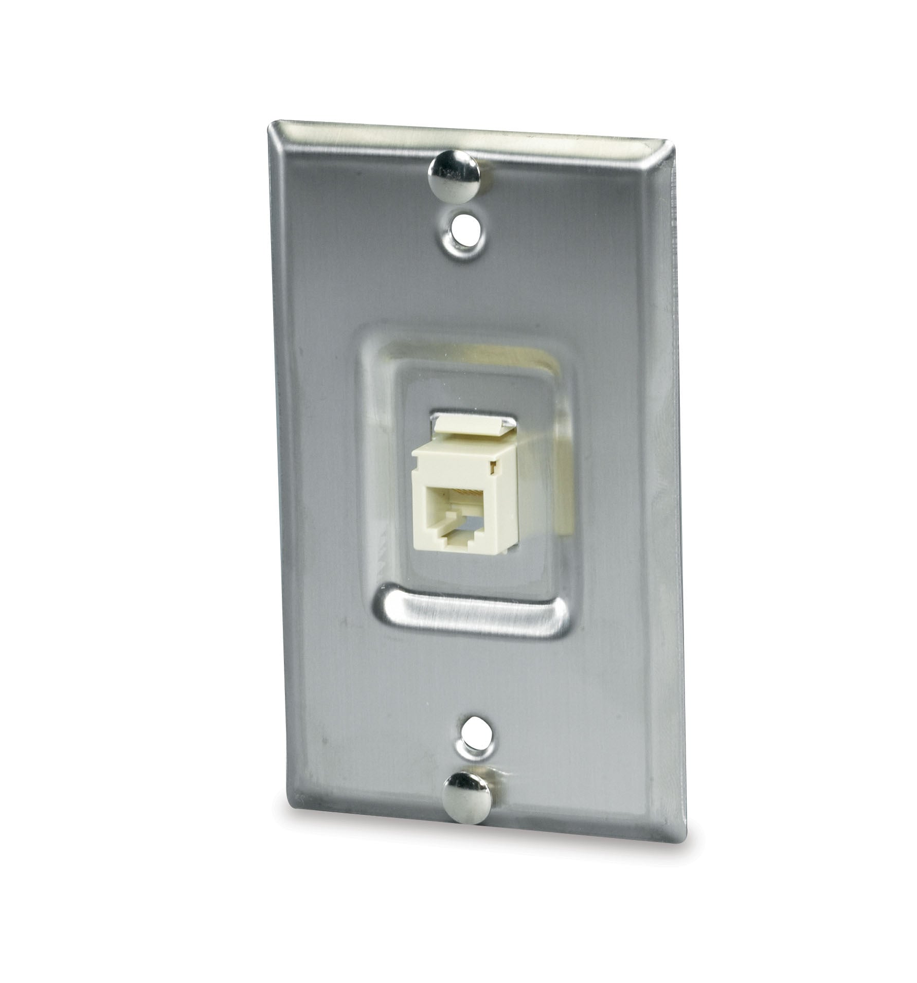 1-Port Single Gang Stainless Wall Mount Phone Plate