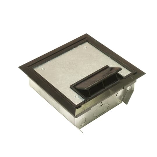 AFM-4-BLK Steel City 3-Compartment Raised Raised Access Floor Module With Non-Metallic Black Cover, 3 Gangs, (8, Nylon 6/Steel