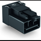 Plug for PCBs; angled; 3-pole; Cod. A; black