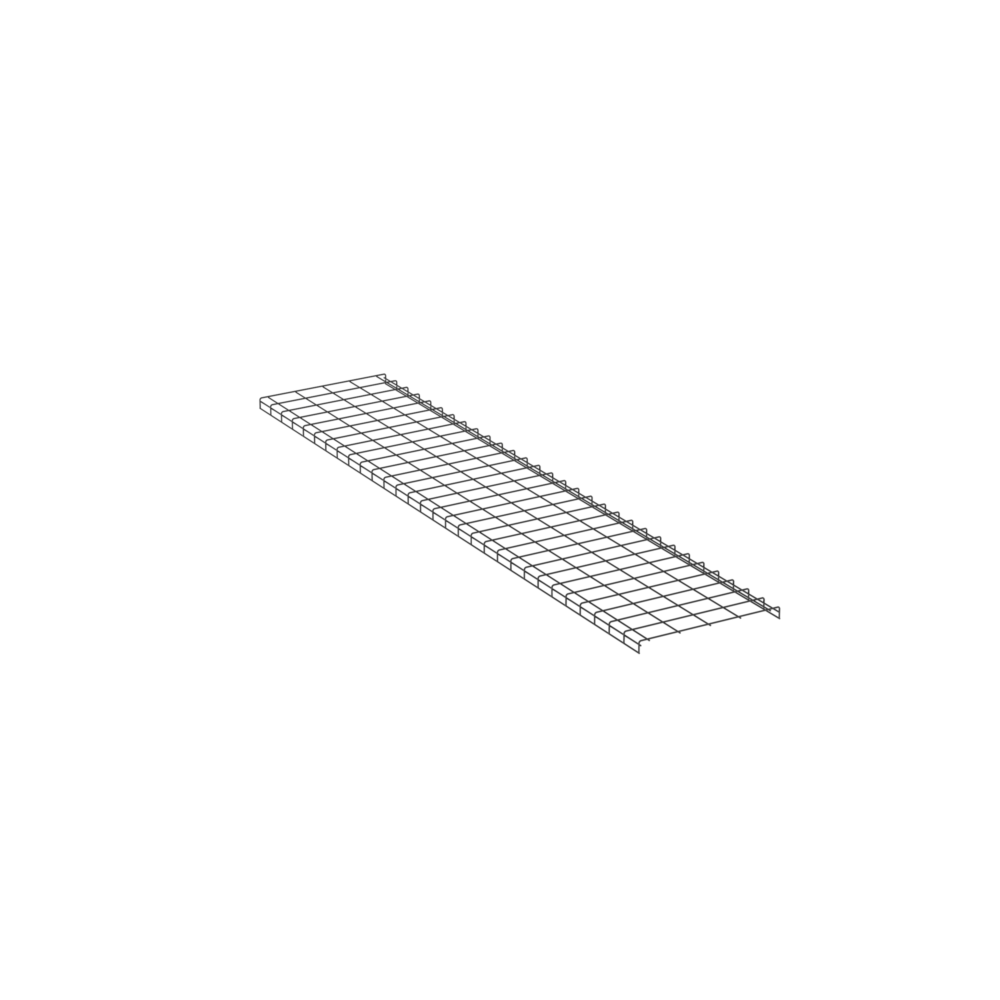 WG24BL10 Wyr-Grid Pathway Cable Tray, 118-7/20 in L x 24 in W, Steel