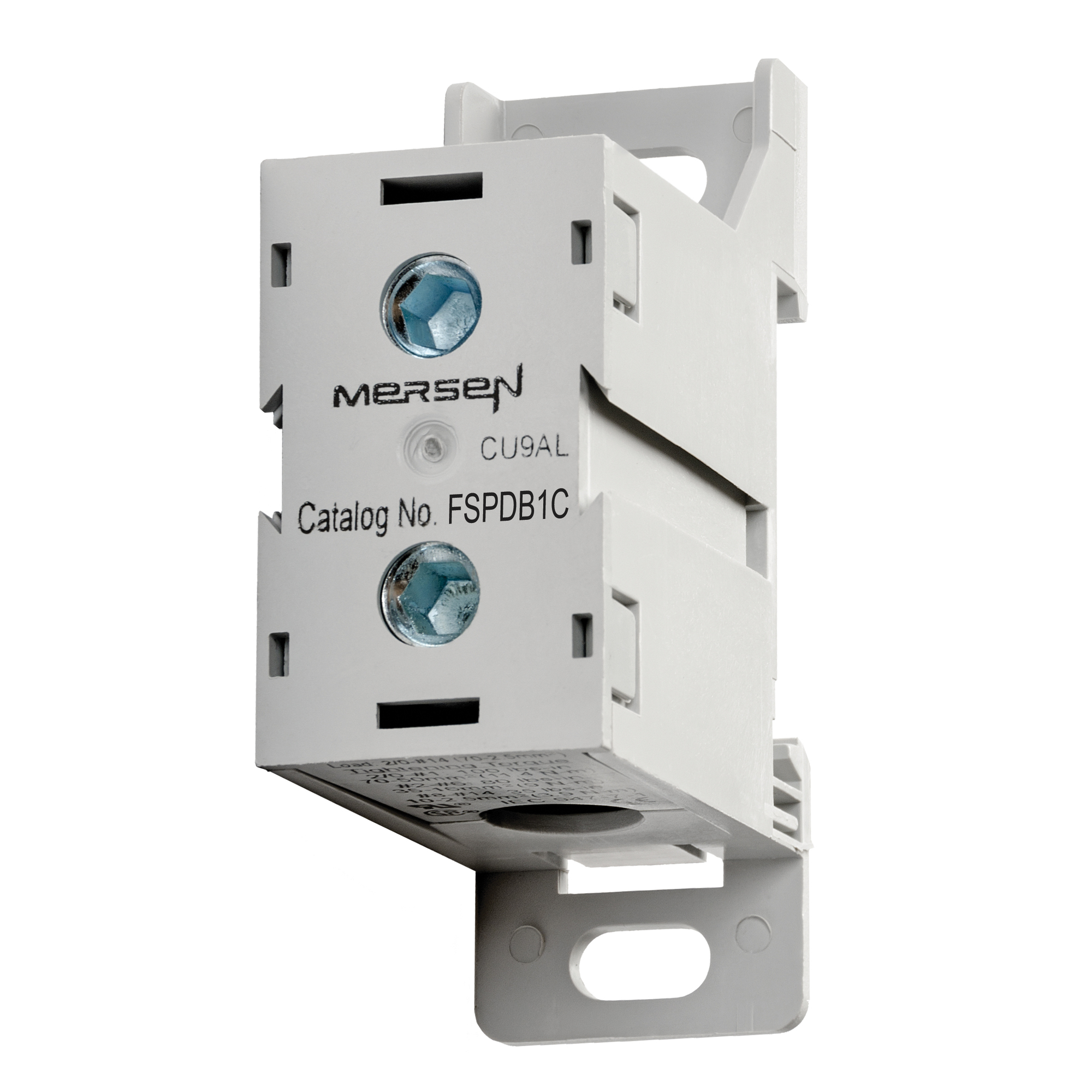 FSPDB1C Finger Safe Power Distribution Block, 600 V AC, 175 A, 1 Pole, 14 to 2/0 AWG Wire