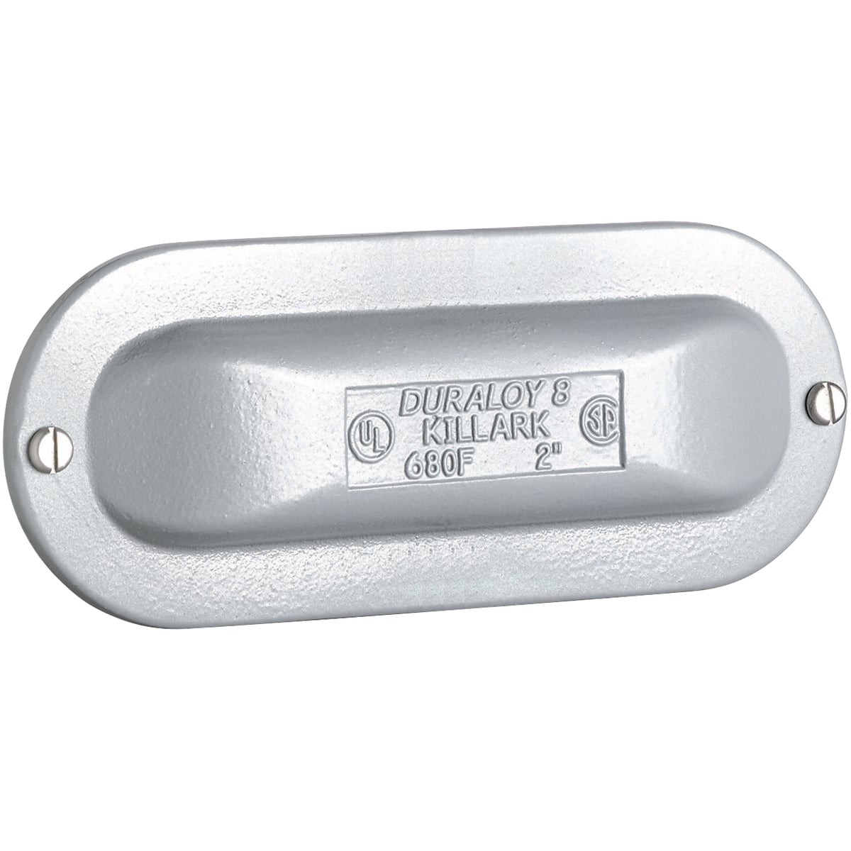 180F Condulet Form 8 Blank Cover, 1/2 in Hub, For Use With Condulet Rigid Conduit Bodies, Feraloy Iron Alloy, Electro-Galvanized/Aluminum Acrylic Painted