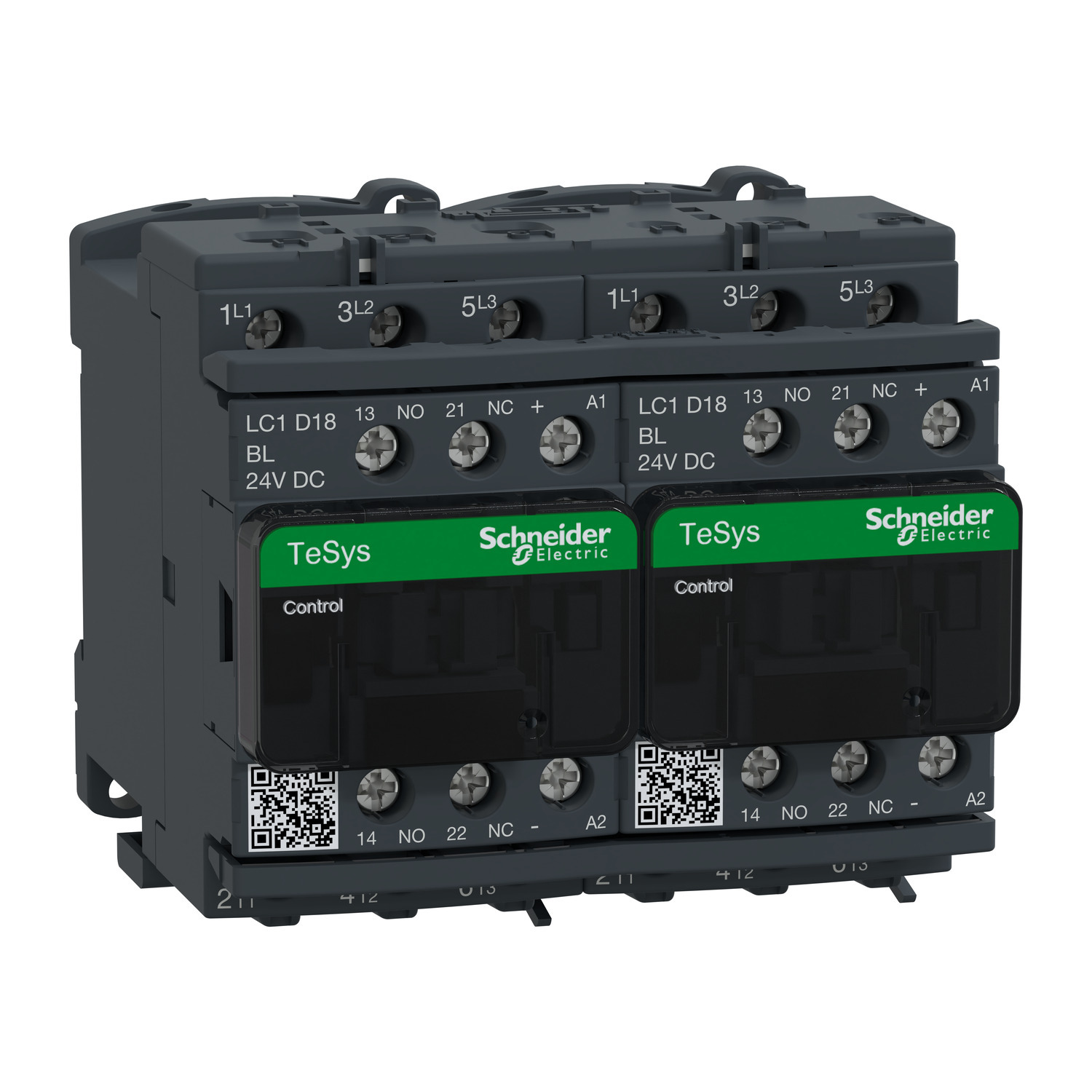 LC2D18BL TeSys D LC2D Reversing IEC Contactor, 24 V DC V Coil, 18/32 A, 3NO Contact, 3 Poles