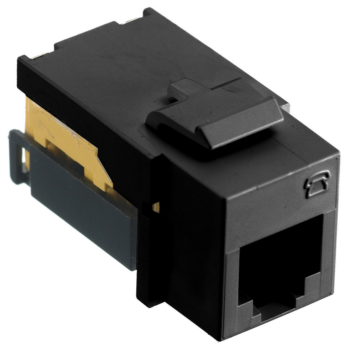 NSJUBK 6-Position USOC Standard Modular Jack, Screw Mount, Black