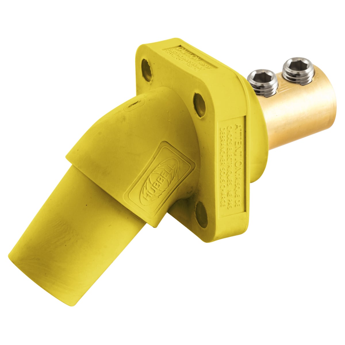 HBLFRAY 16 Series 1-Pole Angled Female Standard Single Pole Receptacle With 300/400 A Plug, 600 V AC/250 V DC, 400 A, 4 to 4/0 AWG Wire, Screw Terminal Connection