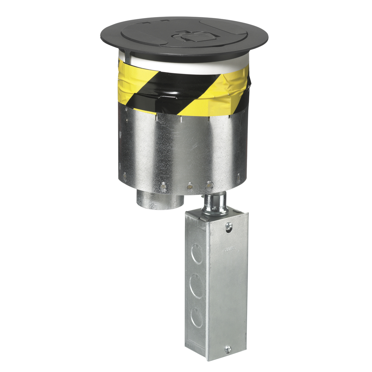 S1R6PTBLK Flush Recessed Standard Sized Poke-Through Assembled Unit, 6 in Hole, 7-1/2 in Dia Cover, 1000 lb Capacity, Assorted Materials