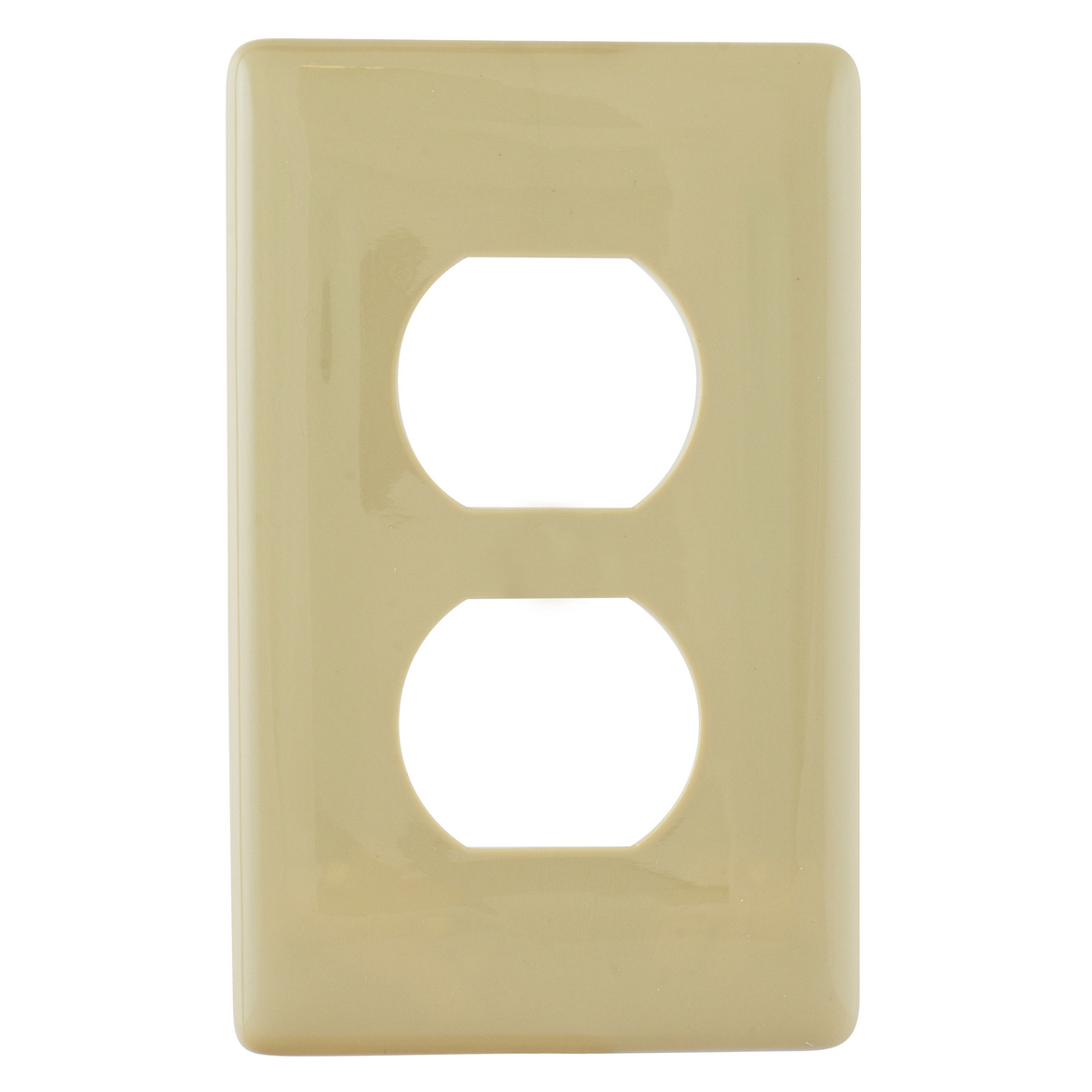 NPS8I Standard Screwless Receptacle Wall Plate, 1 Gangs, 3 in W x 4-3/4 in H, Polycarbonate, Ivory