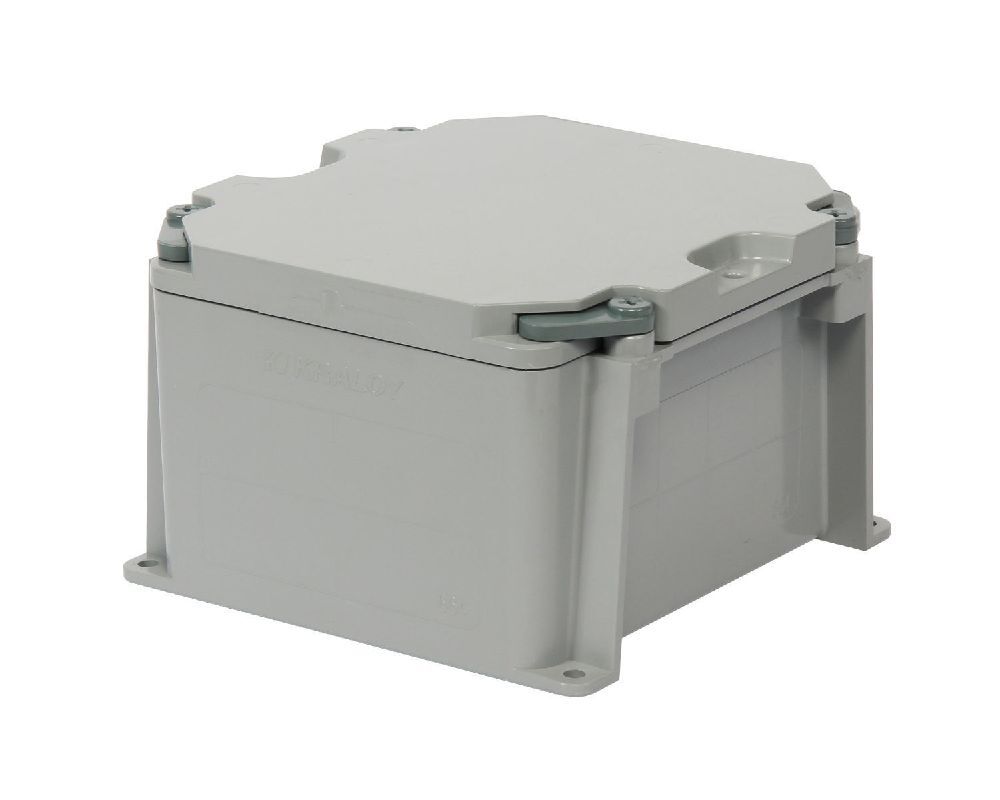 278304 Junction Box, 6 in H x 6 in W x 4 in D, Standard Cover, 1, 2, 3R, 4, 4X, 6, 6P, 12, 13 NEMA Rating, PVC
