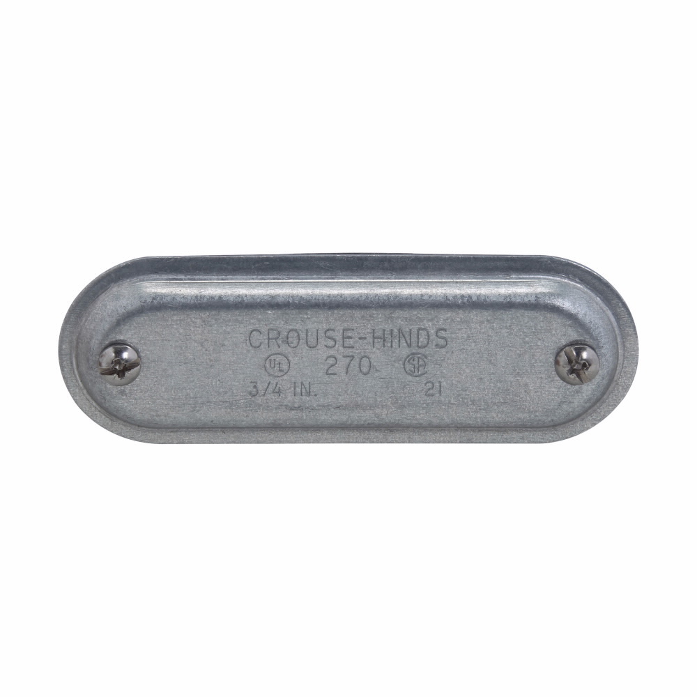 570 Condulet Form 7 Wedgenut Cover, 1-1/2 in Hub, For Use With Condulet Rigid Conduit Bodies, Sheet Steel, Electro-Galvanized/Aluminum Acrylic Painted