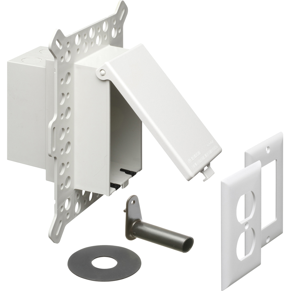 DBVM1W InBox DB Series 1-Piece Low Profile Electrical Box, Plastic, 22 cu-in Capacity, 1 Gangs, 1 Outlets, 9.058 in L x 7.012 in W x 5.16 in H