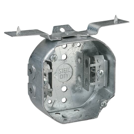 54151AV-25 Steel City Drawn Style Ceiling Box, Steel, 15.8 cu-in Capacity, 1 Outlets, 3 Knockouts, 1-1/2 in D