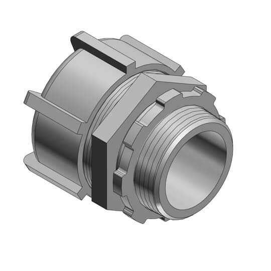 5235AL T&B Non-Insulated Straight Conduit Connector, 1-1/4 in Trade, Aluminum, Clear Chromate Coated/Zinc Plated