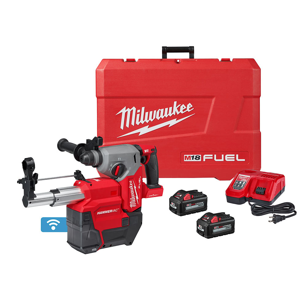 2914-22DE M18 Fuel Cordless Rotary Hammer With ONE-KEY Dust Extractor Kit, 1 in SDS Plus Chuck, 18 V, 1330 rpm No-Load, Li-Ion Battery