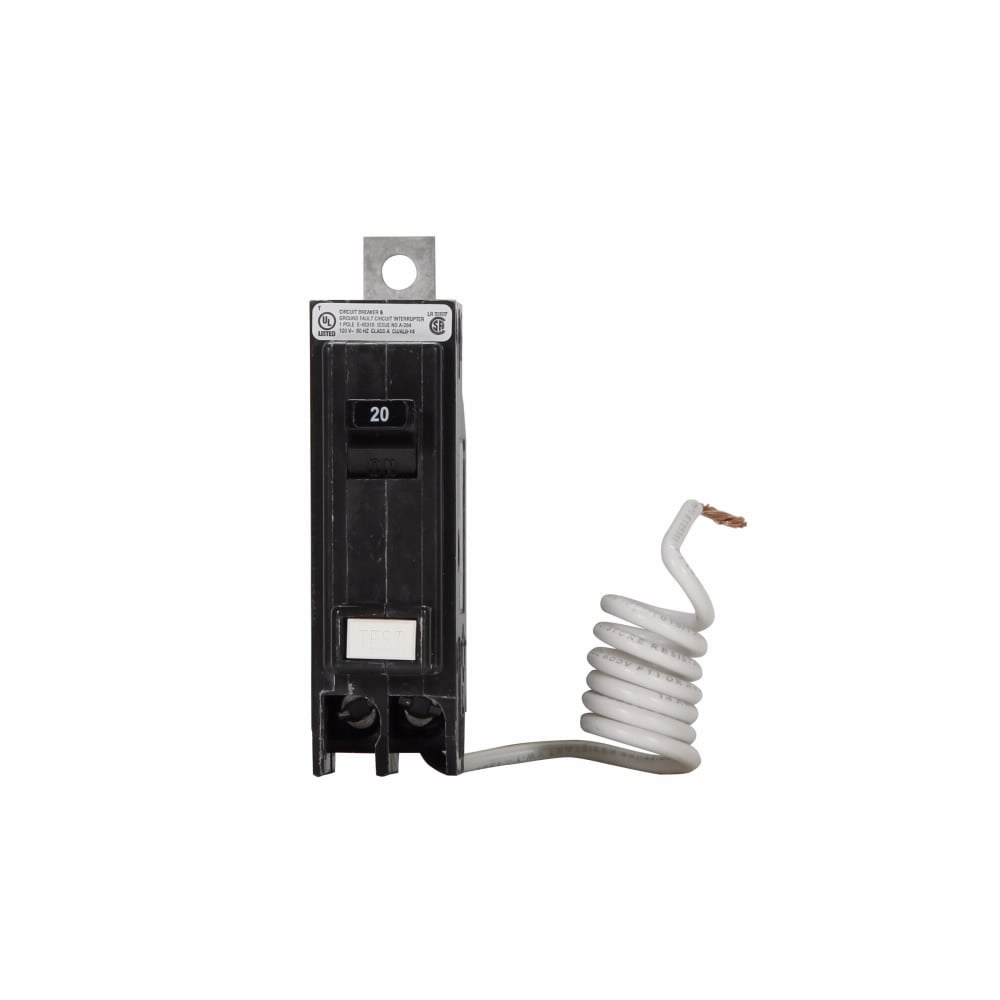 QBGFT1020 Miniature Circuit Breaker, 20 Amp, 1 Pole, 120/240V