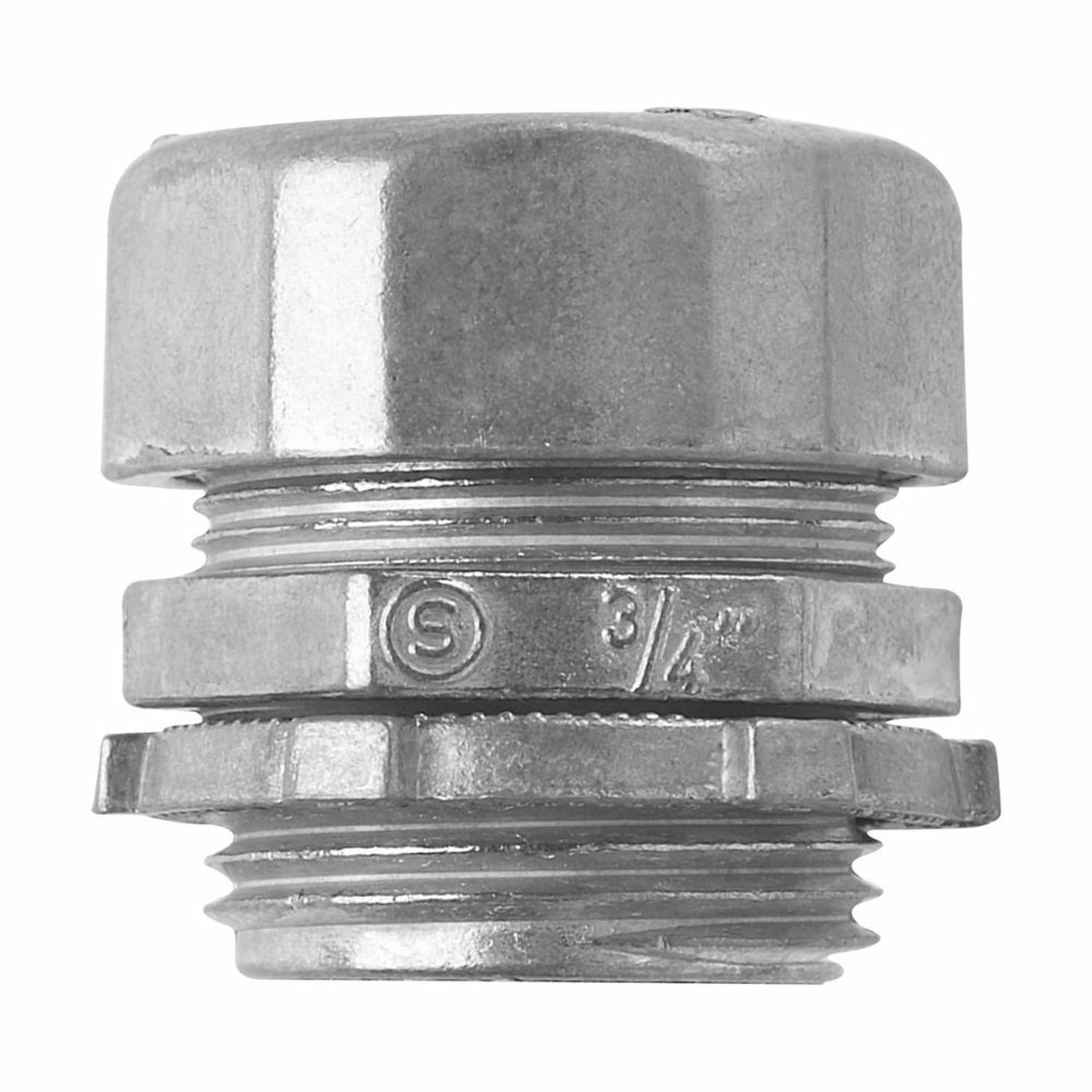 1659DC Insulated Straight Threaded Compression Connector, 4 in Trade, For Use With Thinwall EMT Conduit, Die Cast Zinc, Natural