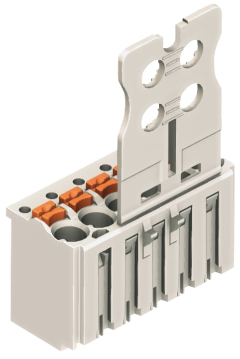 2091-1104 Push Button 1-Conductor Female Connector, 320 V, 10 A, 24 to 14 AWG Wire, 4 Poles