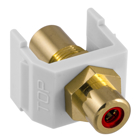 Snap-Fit, Audio/Video Connector, RCA Gold Pass-thru, F/F Coupler, Red/White