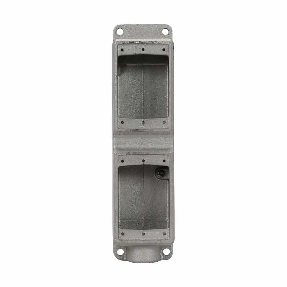FS17 Condulet Type FS Shallow Device Box With Mounting Lug and Ground Screw, Copper-Free Aluminum, 15.8 cu-in Capacity, 2 Gangs, 1 Outlet, 1 Knockout, 2-3/4 in W x 1-7/8 in D x 5-5/32 in H