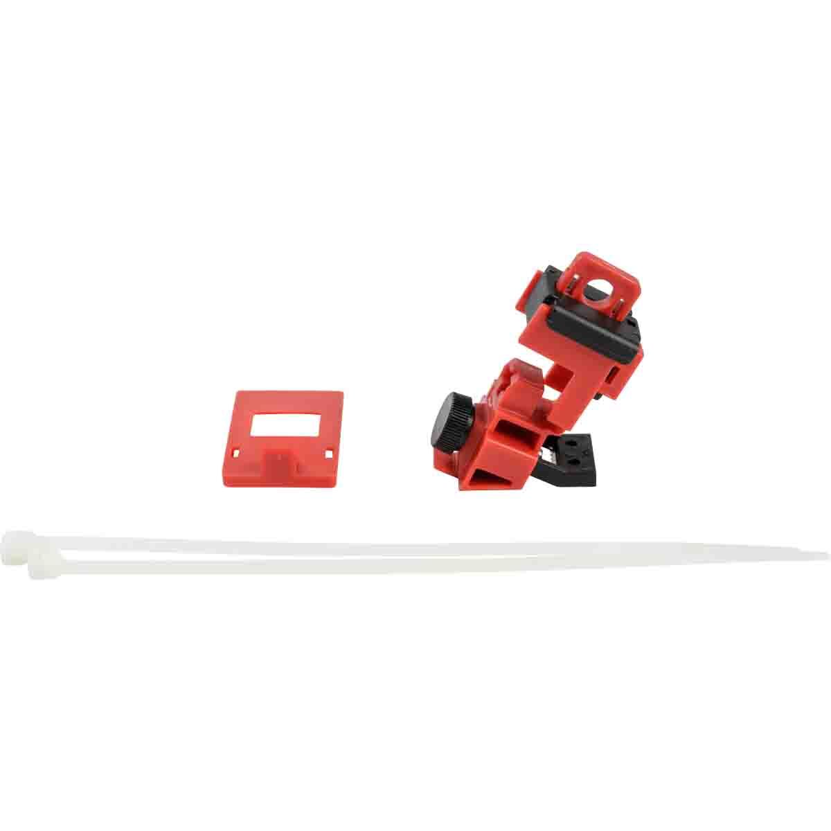 148690 TagLock 1-Pole Clamp-On Electrical Risk Circuit Breaker Lockout, For Use With 120/277 V Single Pole Breakers, 1 Padlocks, 0.29 in Dia Max Padlock Shackle, Fiberglass Reinforced Nylon/Polypropylene, Red