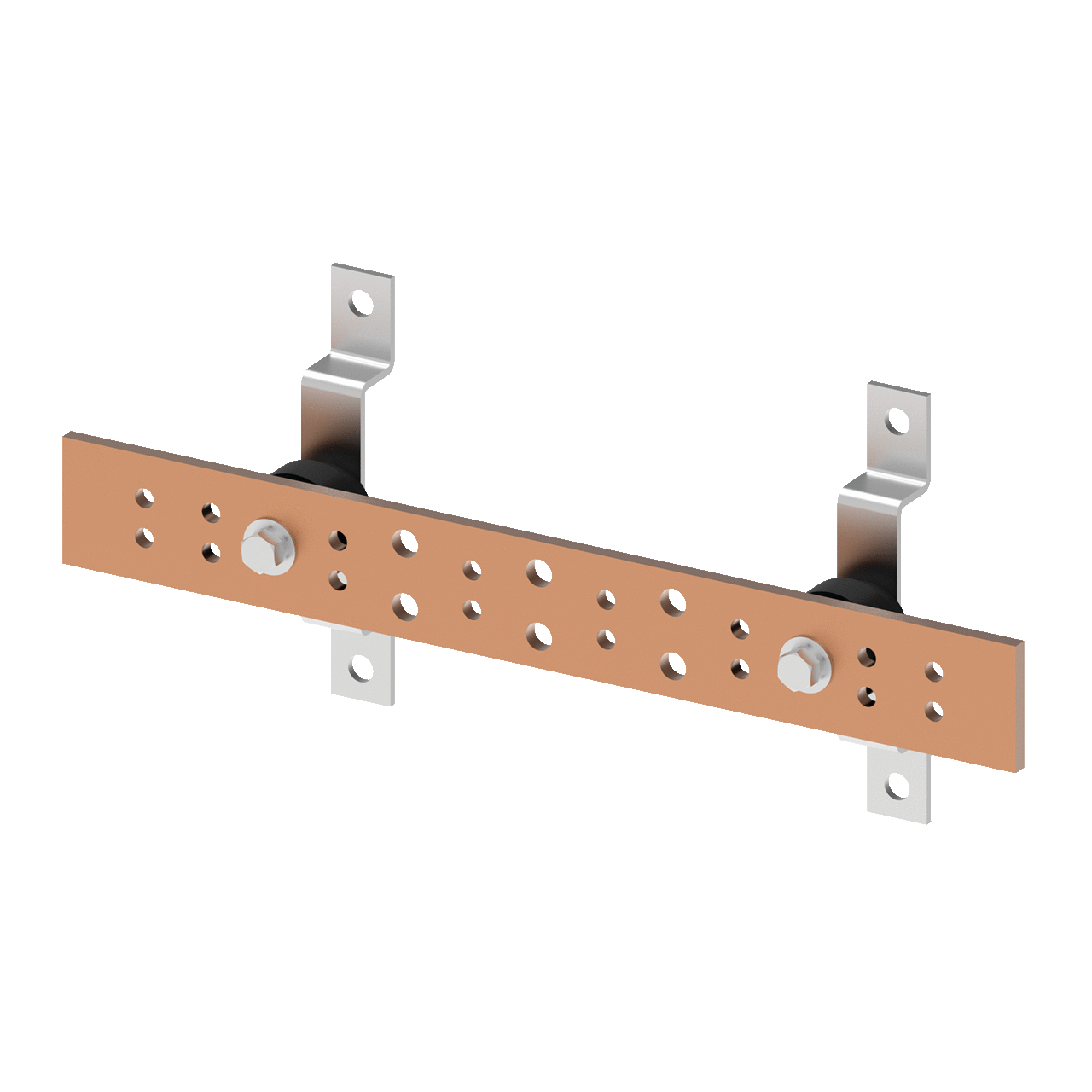 DGTB216 Telecommunication Ground Bar Kit, 2 x 16 x 1/4 in, Copper