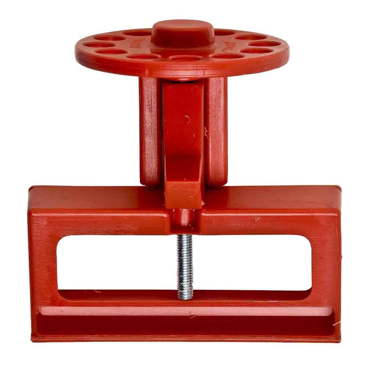 BL07 Clamp-On Electrical Risk Circuit Breaker Switch Lockout Device, For Use With 3-Phase Circuit Breaker Up to 0.8 in THK and 3 in W, 12 Padlocks, 0.34 in Dia Max Padlock Shackle, LOTO-40 Polycarbonate, Red